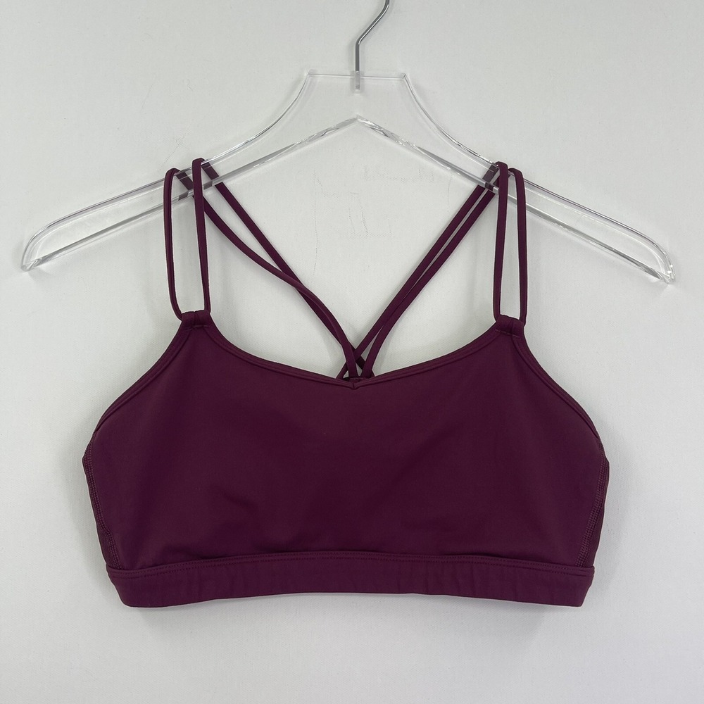 Lululemon Make A Move Bra Red Grape Size 8 Sport Strappy Gym Yoga
